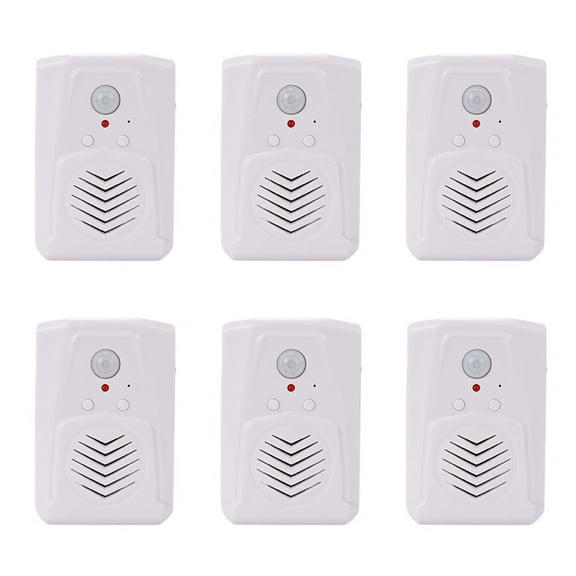 6X Sensor Motion Door Bell Switch MP3 Infrared Doorbell Wireless PIR Motion Sensor Voice Prompter Welcome Entry Alarm,6 * Audio Doorbell,White