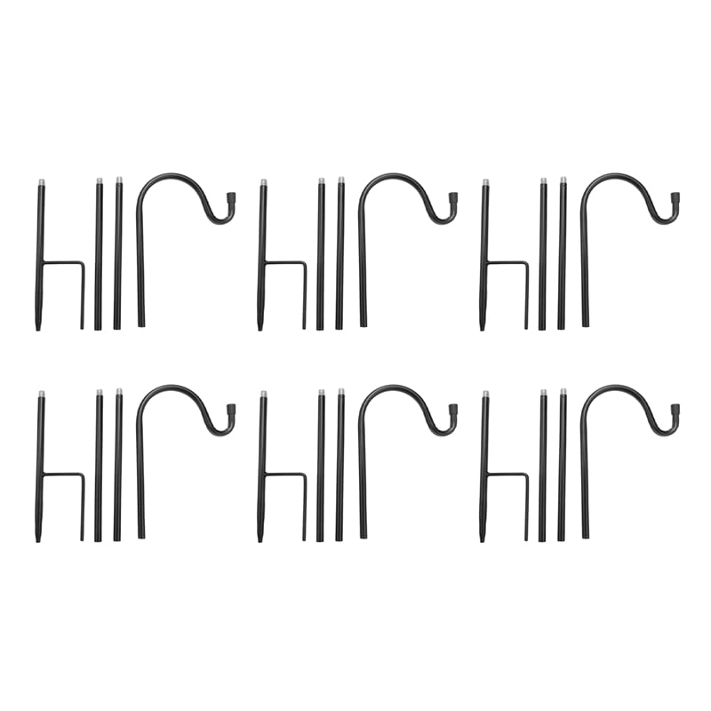 Stake Rack Hooks 6X Shepherd Hooks Rust Garden Stake Outdoor Metal Plant Stand Hanger ...