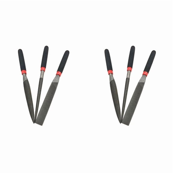 6X Small Steel Files Needle File Flat File for Stone Glass Metal Carving Craft Needle Filing Woodworking Hand File Tool