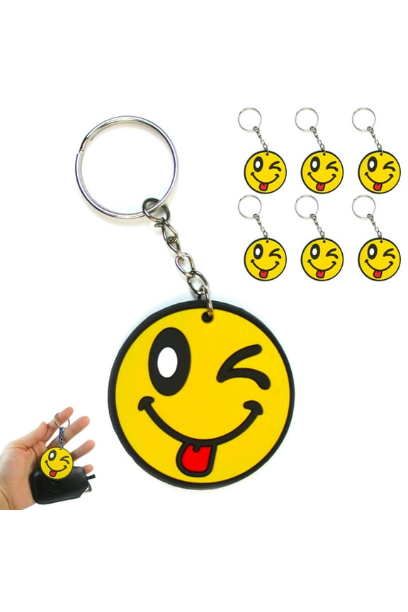 6X Smiley Face Keychain Cute Emoji Pendant Key Ring Gift Fun Phone Accessory Toy