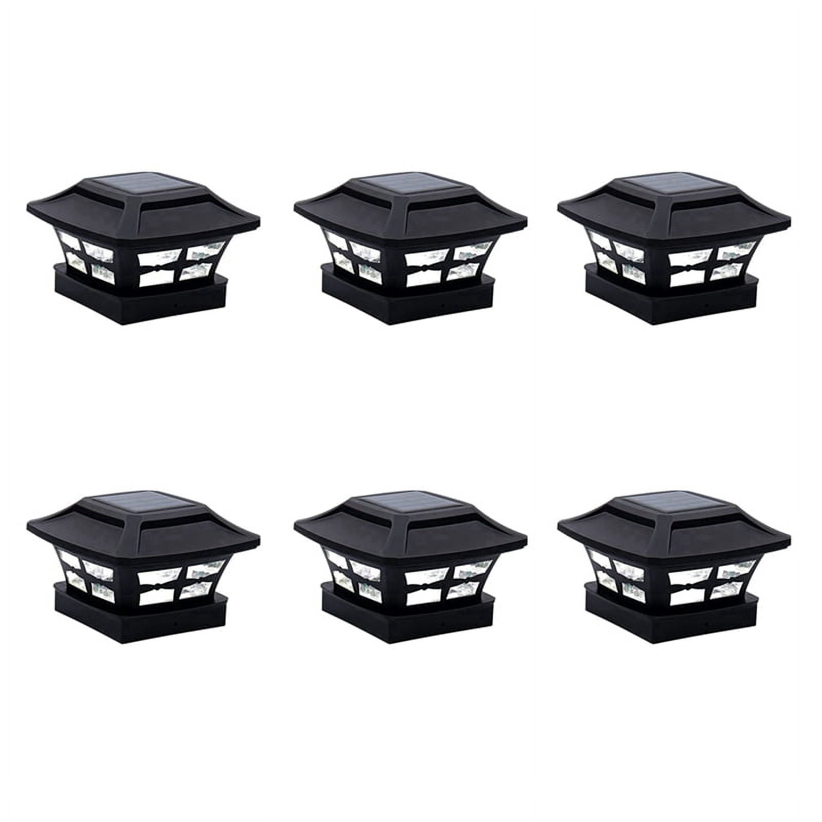 6X Solar Post Cap Lights 2 Lighting Modes LED Deck Fence Cap Lights for