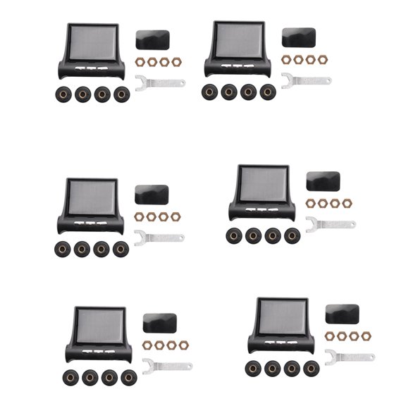 6X Solar Tpms Car Tire Pressure Alarm Monitoring System 4 External Automatic Alarm System,6 x host 24 x external sensor 6 x non-slip mat 6 x disassembly tool,Black