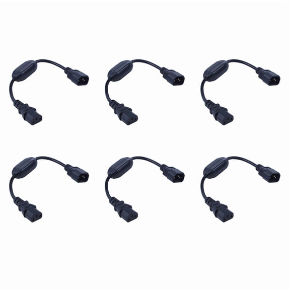 6X Special PDU UPS Power Cord Cable, IEC 320 C14 to C13 with on/Off Switch 30cm Black