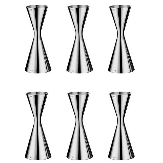 6X Stainless Steel Measure Cup Double Bar Wine Cocktail Shaker Jigger 60Ml