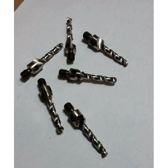 6X Threaded Shaft Countersink Taper-Lok Style Drill Bits 0.186 Inch 3/4" Long