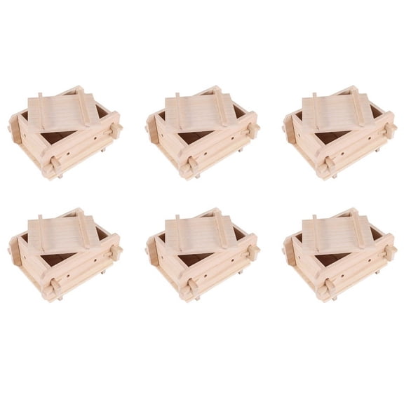 6X Tofu Mold Tool,Removable Wooden Box,Home Kitchen Tofu Maker Mold Kit for DIY Tofu Mold Cooking Handmade