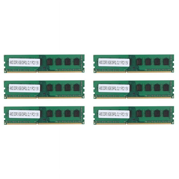 6X Tsulyn 8Gb Ddr3 1600Mhz Ram Desktop Memory Dimm Only for Amd F2 M2 Computer Pc,6 x RAM Memory,green