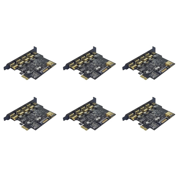 6X USB 3.2 PCIE Expansion Card PCIE 1X to USB 3.2 TYPE-C USB 3.2 Gen1 Adapter Multiplier USB3.2 PCI E Controller 5Gbps