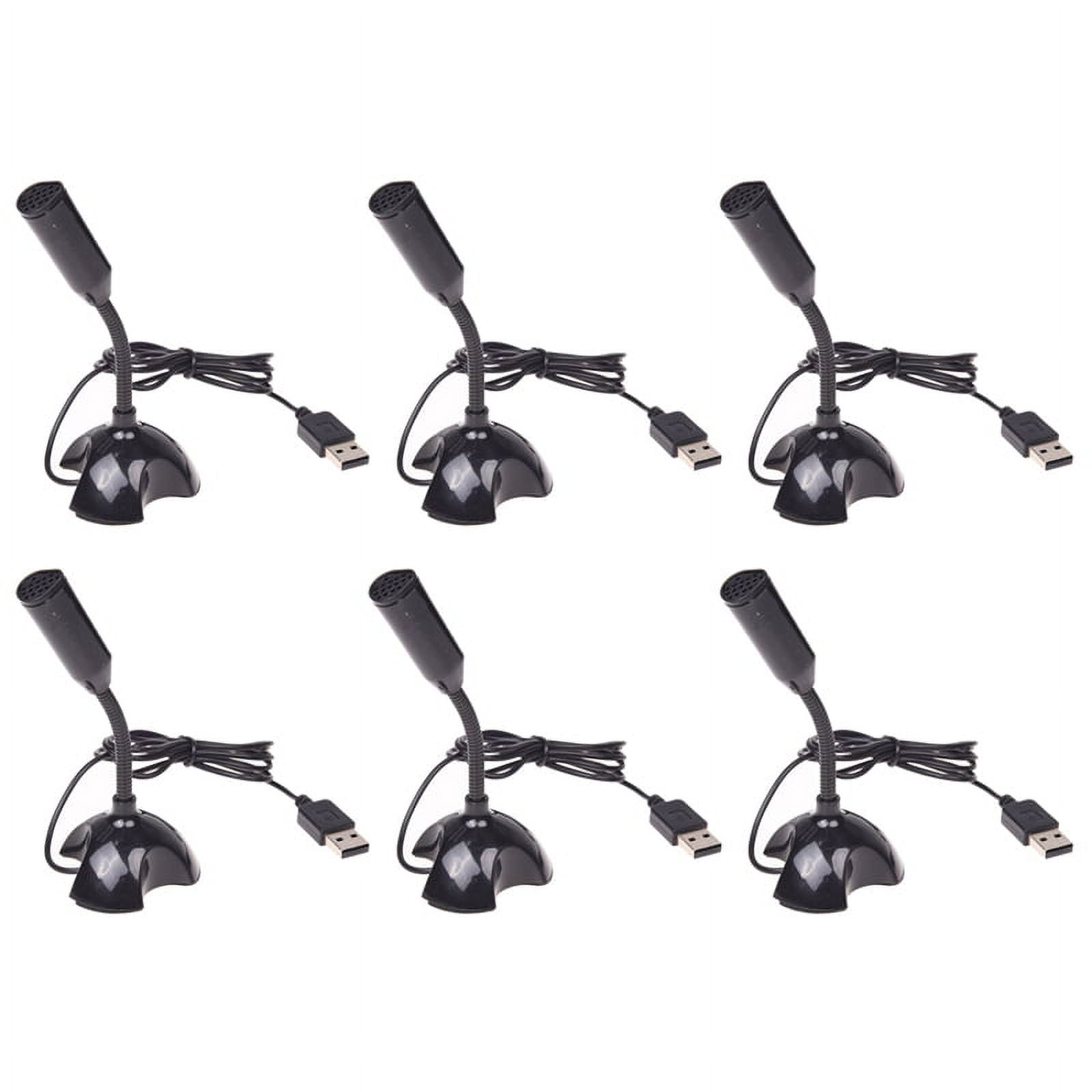6X USB Microphone Web Flexible Noise Canceling Mic for PC Computer Laptop Stand,6 x USB Microphone,Black