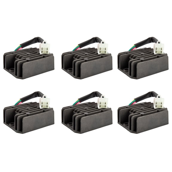 6X Universal 4 Wire Full Wave Black Motorcycle Regulator Rectifier 12V DC Bike Quad