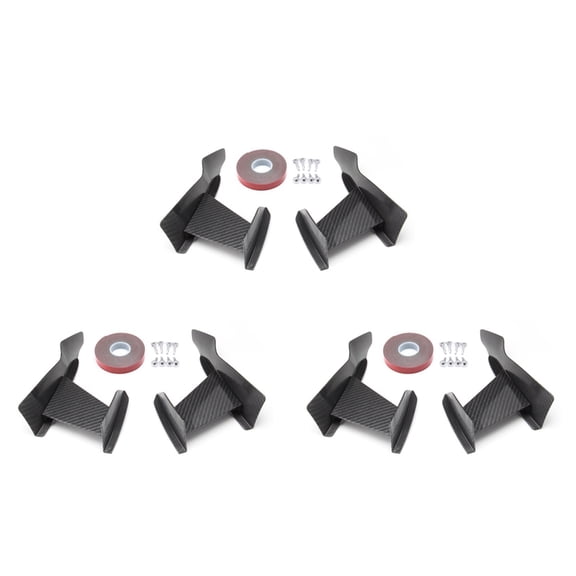 6X Universal Carbon Fiber Look Car Front Bumper Lip Splitter Fins Body Canards Diffuser Spoiler for -