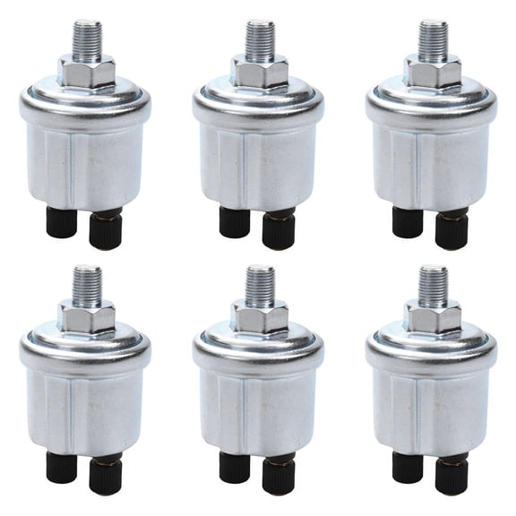 6X Universal Oil Pressure Sensor 0 to 10 Bars 1/8 Npt Generator Part 10mm Crew Plug Alarm Pressure Sensor,6 x Oil Pressure Sensor,Silver