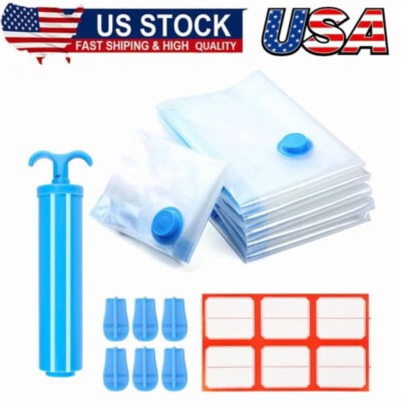 6X Vacuum Bags For Clothes,Vacuum Bags,Clothes,Reusable Compression Bags Travel