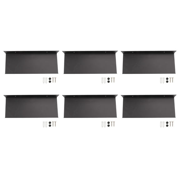 6X Wall Shelves, Black Floating Shelves,Bathroom Racks, Wall Display Shelves,Wall Mounted Kitchen Spice Racks(30cm)