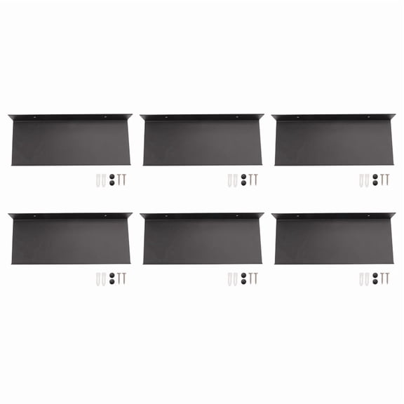6X Wall Shelves, Black Floating Shelves,Bathroom Racks, Wall Display Shelves, Kitchen Spice Racks(30cm)