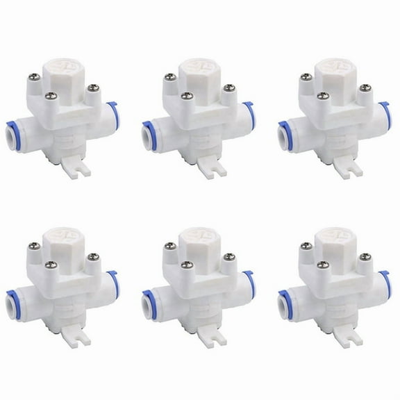6X Water Pressure Valve 3/8Inch Reducing Valve Water Pressure Relief Regulator for RO System Water Regulator Controls,6 x Reducing Valve,white & blue