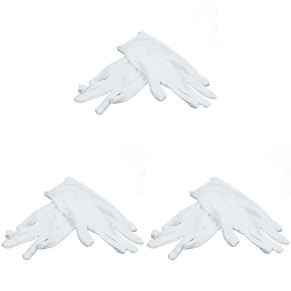 6X White Cotton Gloves Anti-Static Gloves Protective Gloves for Housework Workers