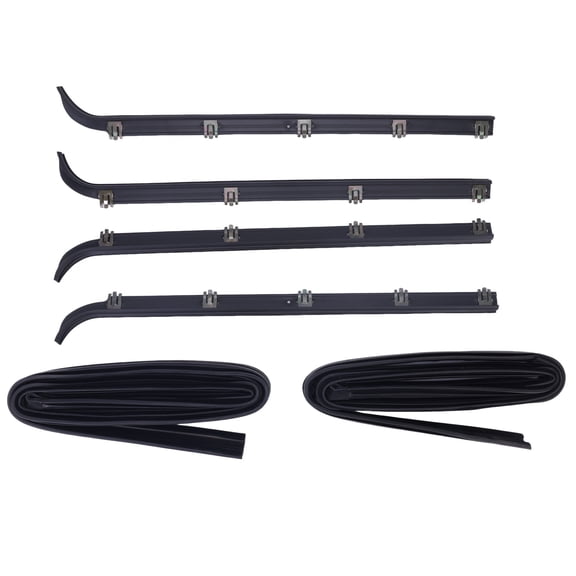 6X Window Weatherstrip and Run Channel Seals Front Doors for Ford Bronco 1980-1986, F-100 F-150 F-250 F-350 1980-1983