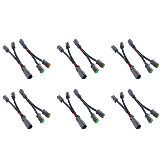 6X Y Type Leads Deutsch DT DTP 2 Pin Socket Adapter for LED Pod Work Light Retrofit Connectors Wiring Harness,12 x Wiring Harness (not include lights)