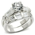 thumbnail image 1 of 6X014 - Rhodium Brass Ring with AAA Grade CZ in Clear Size 5, 1 of 1