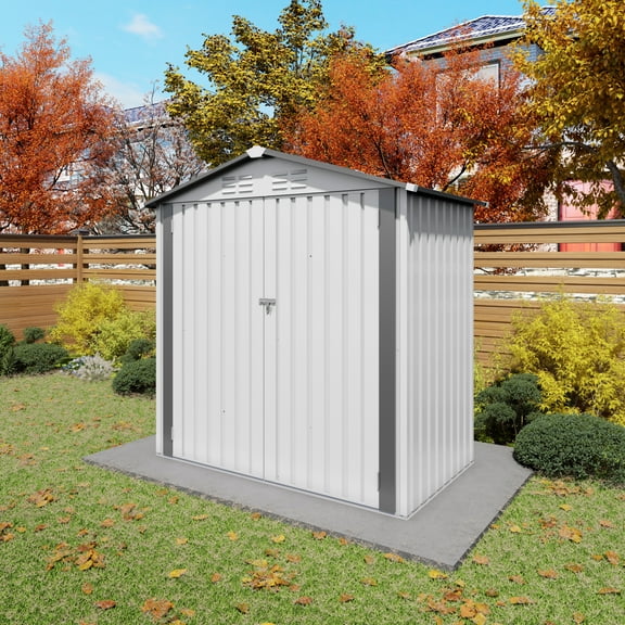6X3.5FT Metal Storage Shed,Tool Shed with Peaked Roof Waterproof with Clear Window and Lockable Door Compact Tool Shed for Garden, Backyard,Patio,