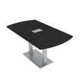 thumbnail image 1 of 6X3 Arc Rectangle Conference Table Square Metal Base Data Electric, 1 of 8