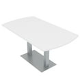 thumbnail image 1 of 6X3 Arc Rectangle Conference Table Square Metal Base Data Electric, 1 of 6