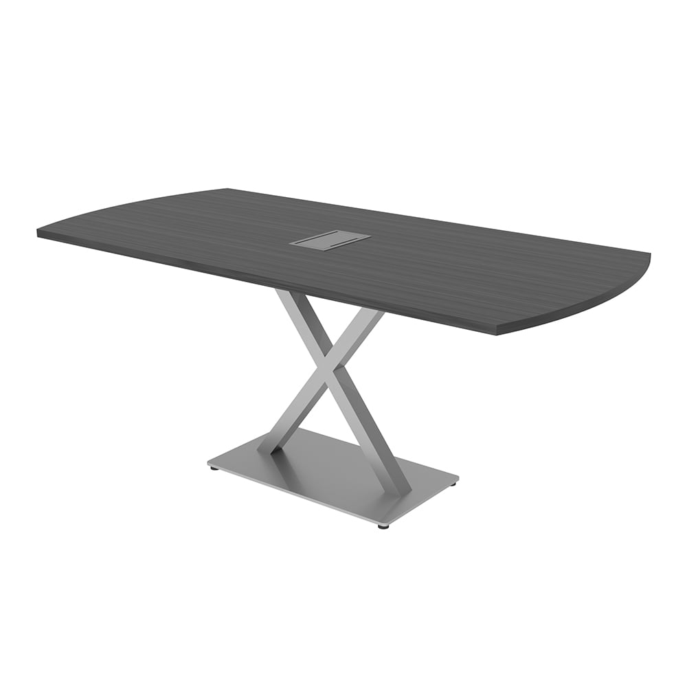 6X3 Arc Rectangle Conference Table With X Base Data And Electric