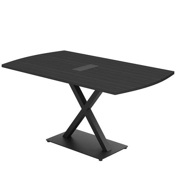 6X3 Arc Rectangle Conference Table With X Base Data And Electric