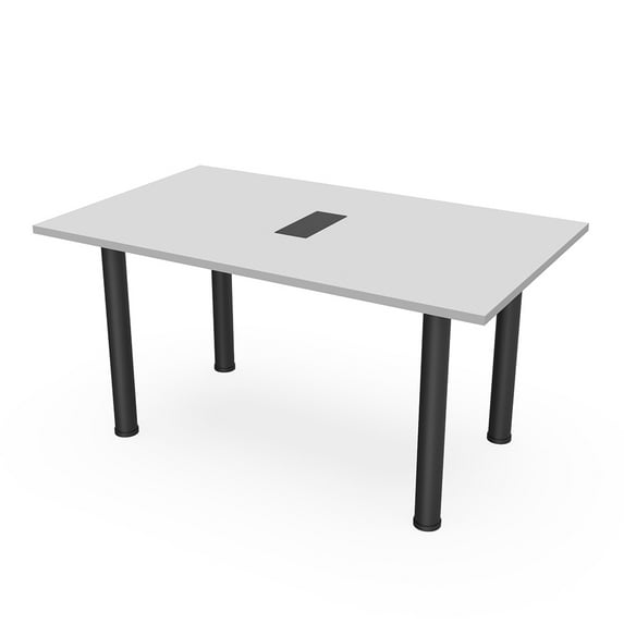 6X3 Rectangular Conference Room Table With X Base Power And Data Unit