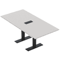 thumbnail image 1 of 6X3 Rectangular Conference Table With Metal T Bases And Power Module, 1 of 7