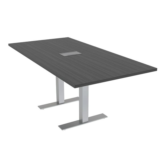 6X3 Rectangular Conference Table With Metal T Bases And Power Module