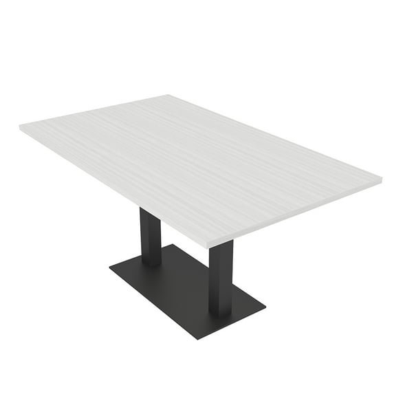 6 Person Small Rectangular Conference Table Metal Base Electric Module