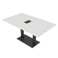 thumbnail image 1 of 6 Person Small Rectangular Conference Table Metal Base Electric Module, 1 of 8