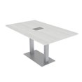 thumbnail image 1 of 6X3 Rectangular Conference Table With Square Metal Base Power Module, 1 of 8