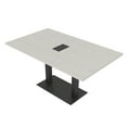 thumbnail image 1 of 6X3 Rectangular Conference Table With Square Metal Base Power Module, 1 of 8