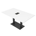thumbnail image 1 of 6 Person Small Rectangular Conference Table Metal Base Electric Module, 1 of 8