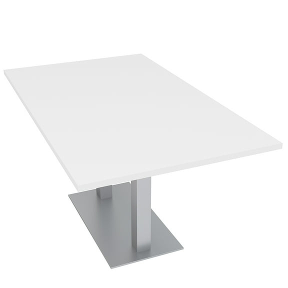 6X3 Rectangular Conference Table With Square Metal Base Power Module
