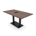 thumbnail image 1 of 6X3 Rectangular Conference Table With Square Metal Base Power Module, 1 of 8