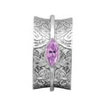 thumbnail image 1 of 6X3MM Marquise Pink Amethyst 925 Silver Anxiety Stress Men Women Spinner Ring, 1 of 2