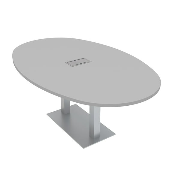 6X4 Conference Table Boat-Oval Shape Power And Data Factory Clearance