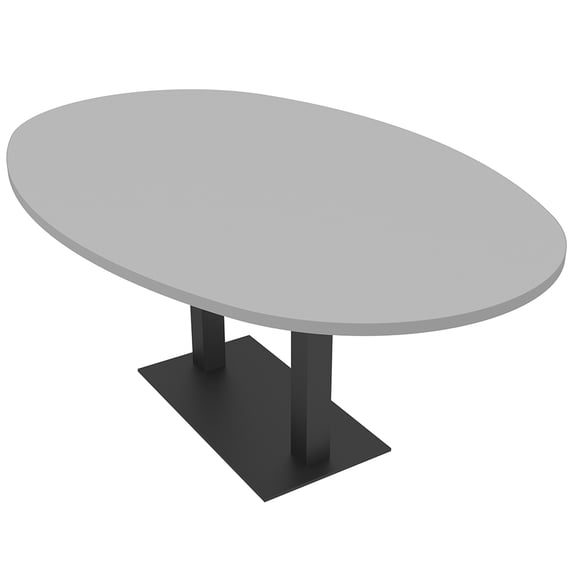 6X4 Conference Table With Metal Base Boat Oval Shape Data And Electric