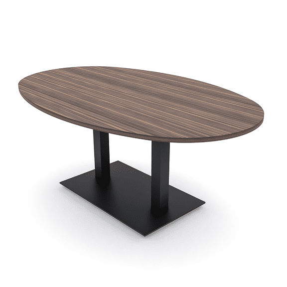 6X4 Conference Table With Metal Base Boat Oval Shape Data And Electric
