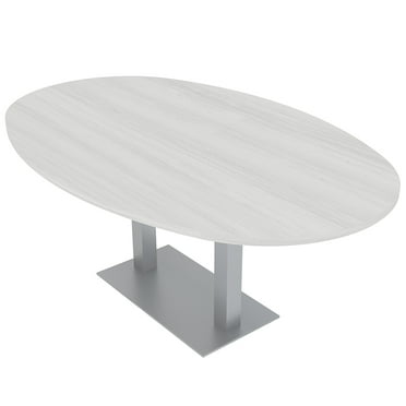 6X4 Conference Table With Metal Base Boat Oval Shape Data And Electric