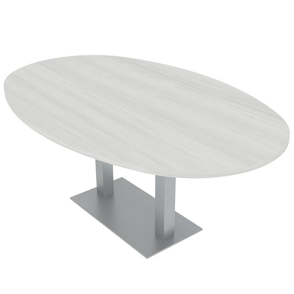 6X4 Conference Table With Metal Base Boat Oval Shape Data And Electric