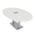 thumbnail image 1 of 6X4 Conference Table With Metal Base Boat Oval Shape Data And Electric, 1 of 7