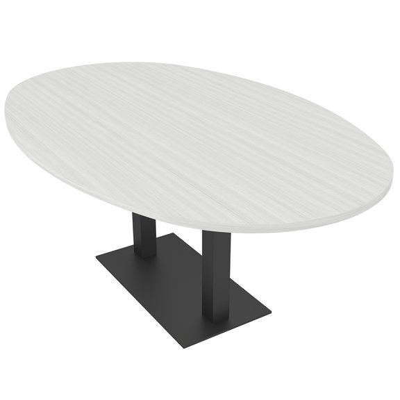 6X4 Conference Table With Metal Base Boat Oval Shape Data And Electric