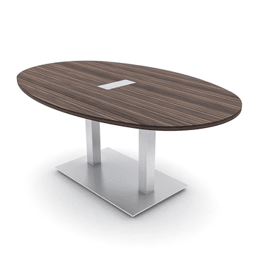 6X4 Conference Table With Metal Base Boat Oval Shape Data And Electric