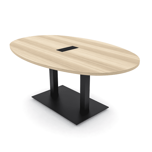 6X4 Conference Table With Metal Base Boat Oval Shape Data And Electric