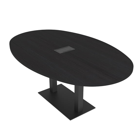 6X4 Conference Table With Metal Base Boat Oval Shape Data And Electric